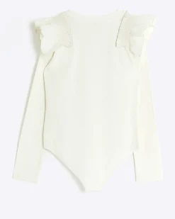River Island Girls rib frill bodysuit< Tops & T-shirts