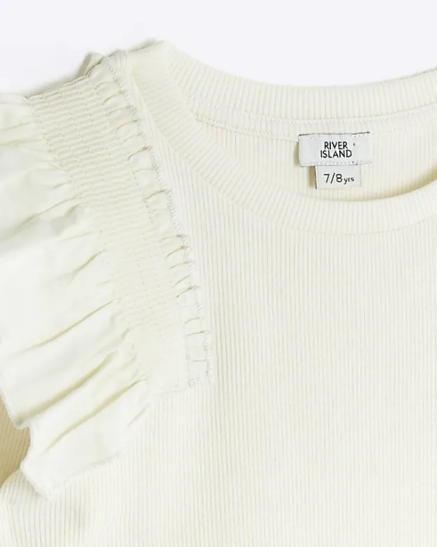 River Island Girls rib frill bodysuit< Tops & T-shirts
