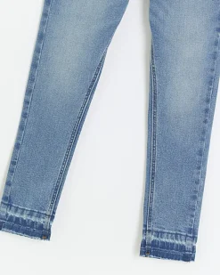 River Island Girls denim let down hem skinny jeans< Jeans