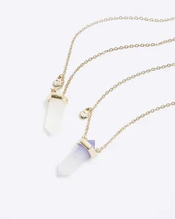 River Island Girls gold BFF stone necklaces< Accessories & Jewellery