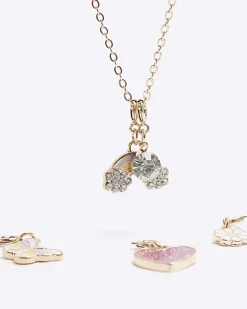 River Island Girls gold make your own charm necklace< Accessories & Jewellery