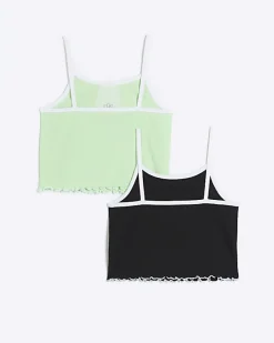 River Island Girls Ribbed Cami top 2 pack< Multipacks