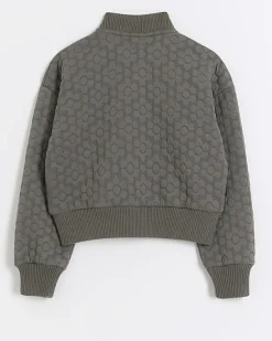 River Island Girls floral quilted bomber jacket< Coats & Jackets