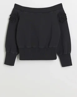 River Island Girls flower bardot sweatshirt< Tops & T-shirts