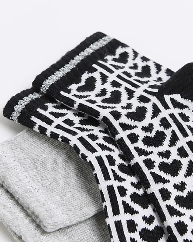 River Island Girls monogram socks 2 pack< Multipacks