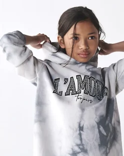 River Island Girls tie dye hooded sweater dress< Dresses