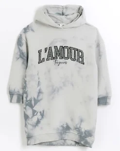 River Island Girls tie dye hooded sweater dress< Dresses