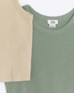 River Island Girls ribbed tank tops 2 pack< Multipacks