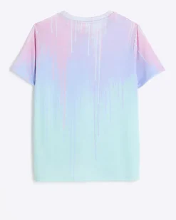 River Island Girls lilac Hype ombre glitter t-shirt< Tops & T-shirts