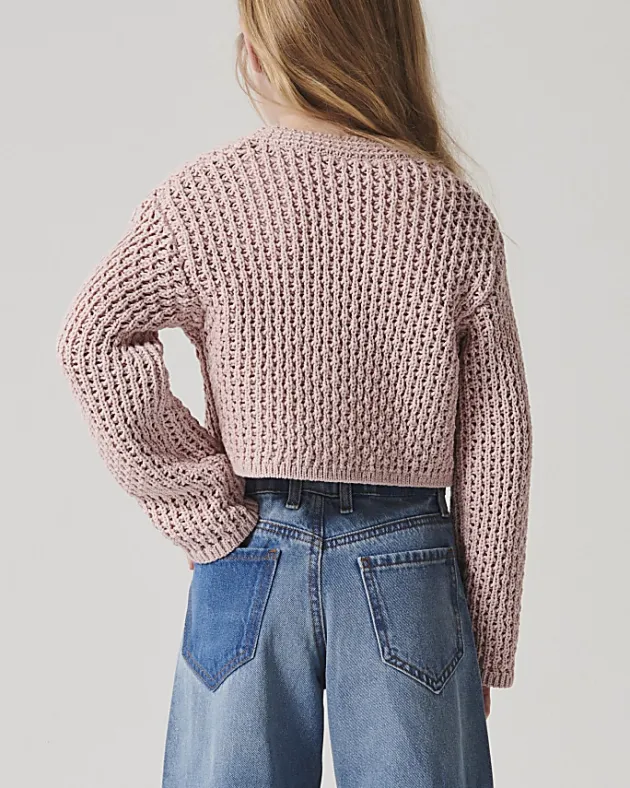 River Island Girls crochet crop cardigan< Jumpers & Cardigans