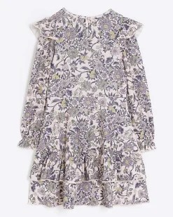 River Island Girls floral frill tiered dress< Dresses