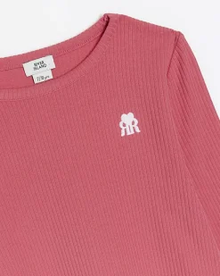 River Island Girls long sleeve lettuce hem rib top< Tops & T-shirts