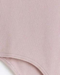 River Island Girls Long Sleeve Rib Frill Bodysuit< Tops & T-shirts