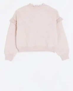 River Island Girls quilted frill sweatshirt< Tops & T-shirts