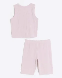 River Island Girls rib tank top and shorts set< Sets & Outfits
