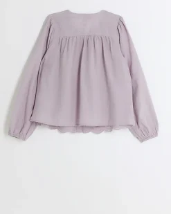 River Island Girls embroidered button up blouse< 9 - 12 Yrs