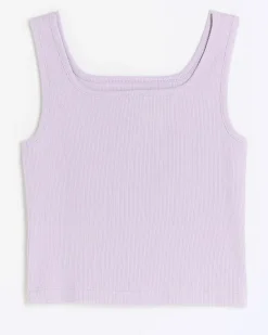 River Island Girls rib embroidered logo crop vest< Tops & T-shirts