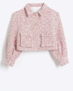 River Island Girls Boucle Crop Jacket< Sets & Outfits