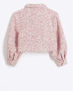 River Island Girls Boucle Crop Jacket< Sets & Outfits