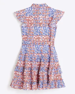 River Island Girls floral belted shirt dress< Dresses