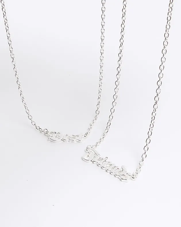River Island Girls silver BFF necklaces< Accessories & Jewellery
