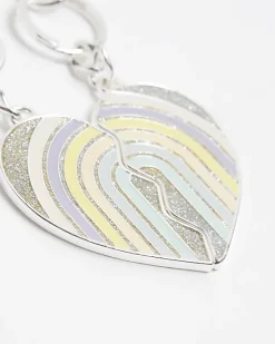 River Island Girls silver BFF Pastel Heart Keyring< Accessories & Jewellery