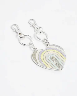 River Island Girls silver BFF Pastel Heart Keyring< Accessories & Jewellery