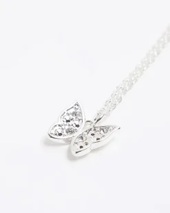 River Island Girls silver butterfly necklace and earrings< Accessories & Jewellery