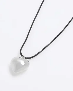 River Island Girls silver heart necklace< Accessories & Jewellery