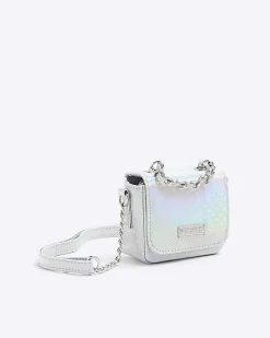 River Island Girls silver iridescent chain cross body bag< Bags & Purses
