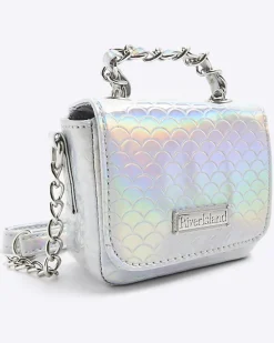 River Island Girls silver iridescent chain cross body bag< Bags & Purses
