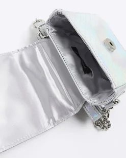 River Island Girls silver iridescent chain cross body bag< Bags & Purses