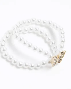 River Island Girls Butterfly Pearl Bracelet< Accessories & Jewellery