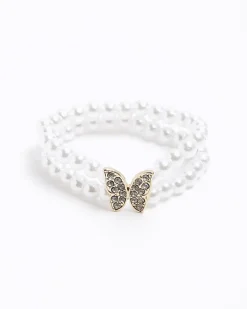 River Island Girls Butterfly Pearl Bracelet< Accessories & Jewellery