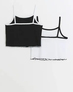 River Island Girls Crop ribbed Cami Top 2 Pack< Multipacks
