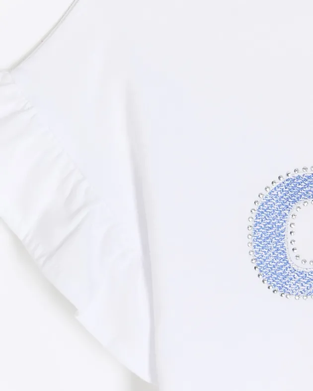 River Island Girls diamante frill t-shirt< Tops & T-shirts