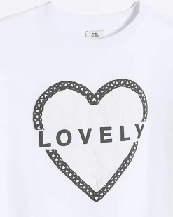 River Island Girls embossed cropped graphic t-shirt< Tops & T-shirts
