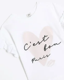 River Island Girls glitter heart t-shirt< Tops & T-shirts