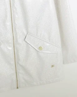 River Island Girls glitter hooded rain coat< Coats & Jackets