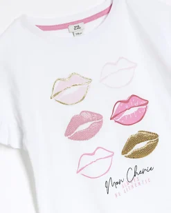 River Island Girls graphic frill t-shirt< Tops & T-shirts