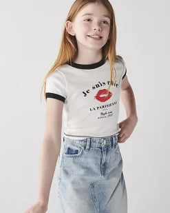 River Island Girls lips graphic crop t-shirt< Tops & T-shirts