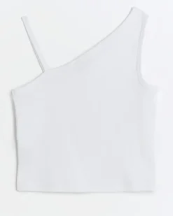 River Island Girls rib one shoulder vest top< Tops & T-shirts