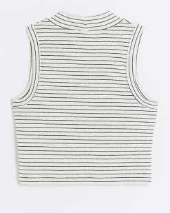 River Island Girls rib stripe high neck tank top< Tops & T-shirts