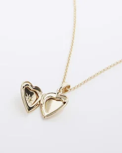 River Island Gold April Birthstone Heart Necklace< Jewellery