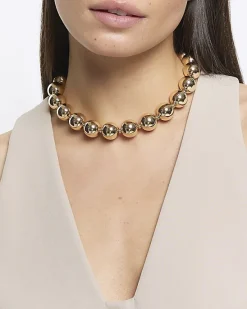River Island Gold Ball Necklace< Jewellery