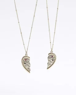 River Island Gold Best Friend Heart Necklace< Jewellery