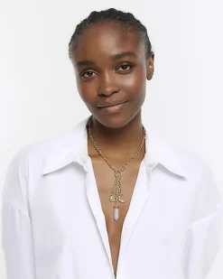 River Island Gold Charm Necklace< Jewellery