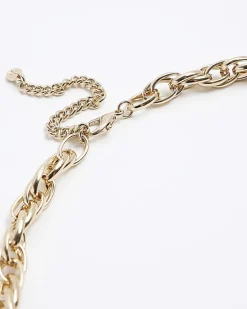 River Island Gold chunky chain link necklace< Jewellery