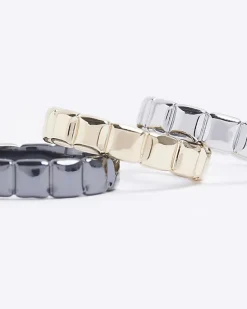 River Island Gold colour square rings multipack< Jewellery & Watches