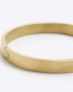 River Island Gold colour stainless steel bangle bracelet< Jewellery & Watches